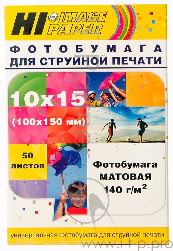 Фотобумага матовая односторонняя (Hi-image paper) 10x15, 140 г/м, 50 л.