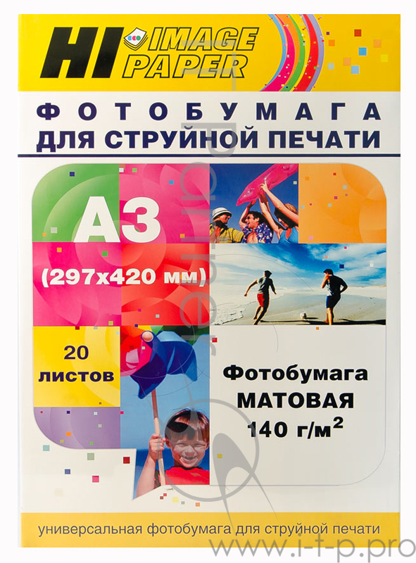 Фотобумага матовая односторонняя (Hi-image paper) A3, 140 г/м, 20 л.