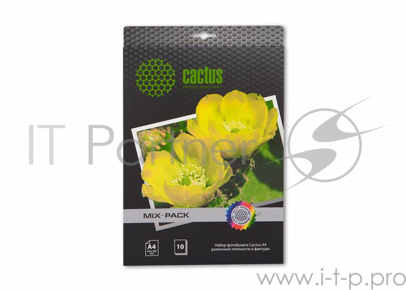 Набор фотобумаги Cactus А4 различной плотности и фактуры 21 л