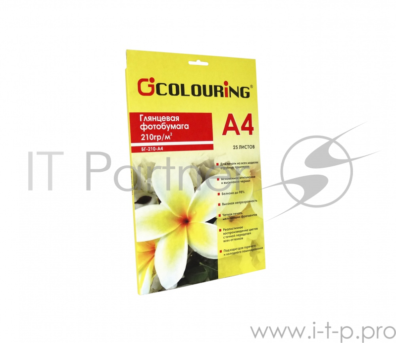 Фотобумага глянцевая CG-БГ-210-А4-25 , 210 г/м2, А4, 25 листов, 2880 dpi