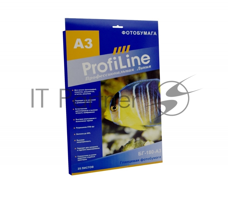 БГ-180-А3-25 Фотобумага глянцевая, 180 г/м2, А3, 25 л, 2880 dpi