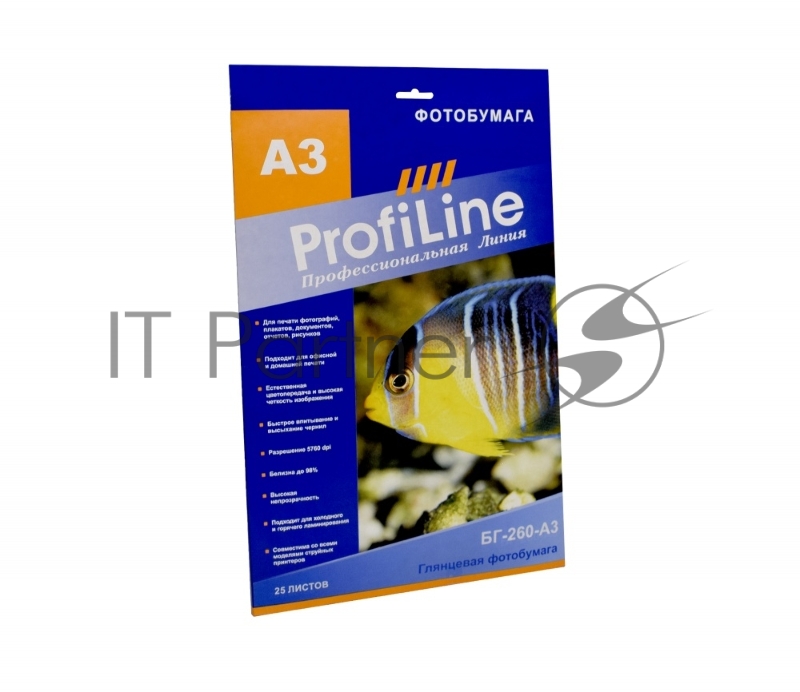 Фотобумага БГ-260-А3-25 глянцевая, 260 г/м2, А3, 25 л, 2880 dpi