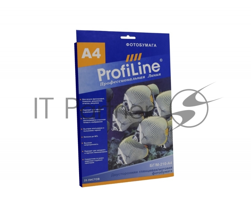 БГ/М-210-А4-25 Фотобумага двухсторонняя глянцевая/матовая, 210 г/м2, А4, 25л, 5760 dpi (Mi)