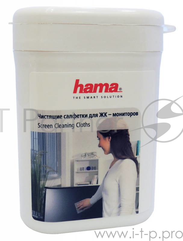 Салфетки Hama R1084187 для экранов мониторов/плазменных/ЖК телевизоров/ноутбуков малая туба 100шт влажных