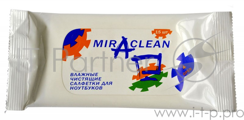 Салфетки Miraclean влажные чистящие салфетки для ноутбуков. 15 шт