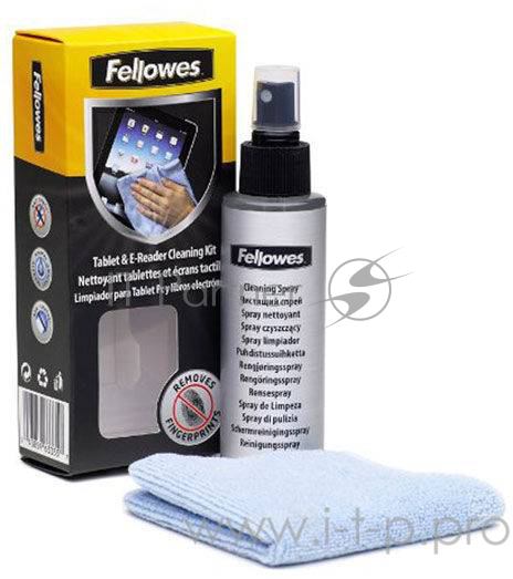 Чистящий набор Fellowes®, для планшетных компьютеров, электронных книг, спрей 120 мл + салфетка из микрофибры, UK