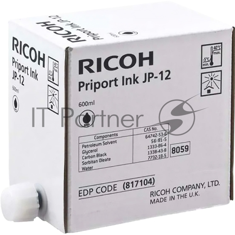 Краска Ricoh JP1210/1250/3000/Nashuatec CP308/b/4 (фл,600 мл) (JP-12/817104)