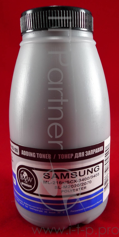Тонер SAMSUNG ML-2160/2162/2165/2168/SCX-340 SL-M2020/2070 Polyester (фл, 100г) B&W Premium фас России