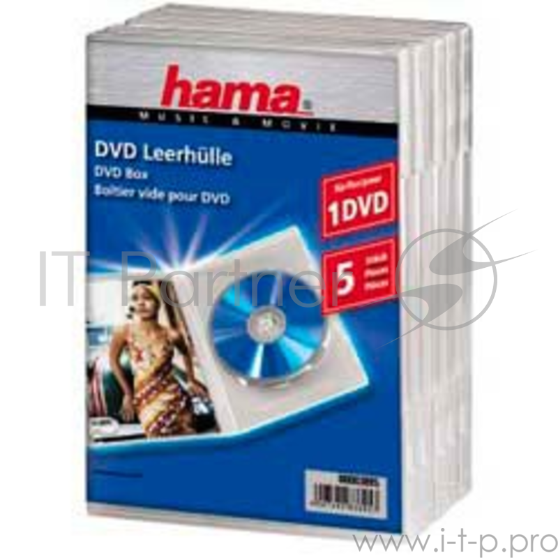 Коробка Hama на 1CD/DVD H-83895 Jewel Case прозрачный (упак.:5шт)