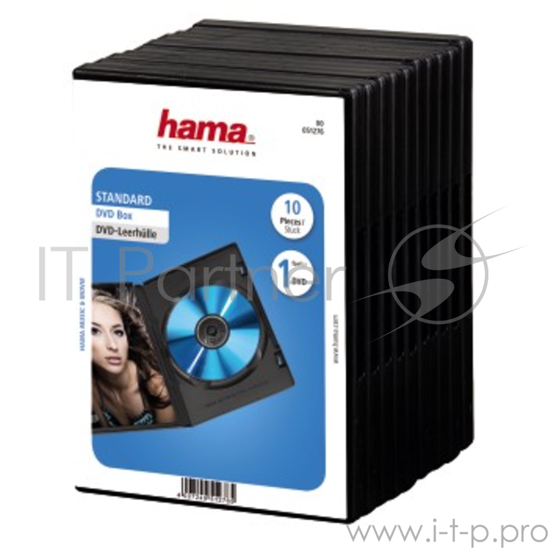 Конверт HAMA Коробка Hama H-51276 Jewel Case для DVD 10 шт. пластик черный