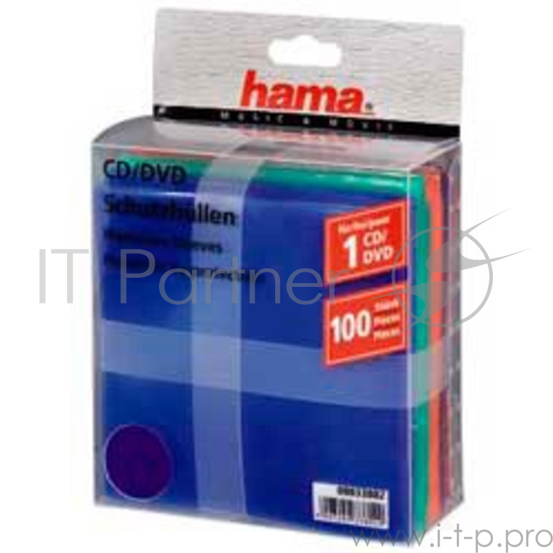 Конверт Hama на 1CD/DVD H-33802 разноцветный (упак.:100шт)