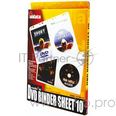 Конверты д/DVD Aidata DV2BS-10 (10 конв с перфор, д/2DVD и 2 буклета)