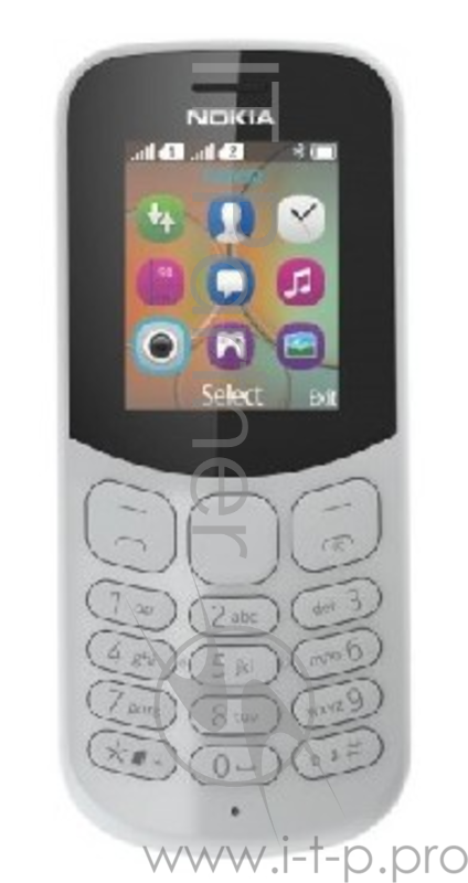 Мобильный телефон NOKIA 130 DS TA-1017 CREY (2017) A00028617 {1.8'' 160x128,MicroSD,2 Sim, BT}