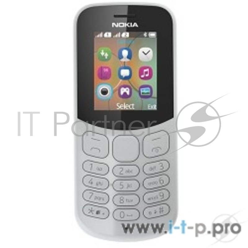 Мобильный телефон NOKIA 130 DS TA-1017 CREY (2017) A00028617 {1.8'' 160x128,MicroSD,2 Sim, BT}