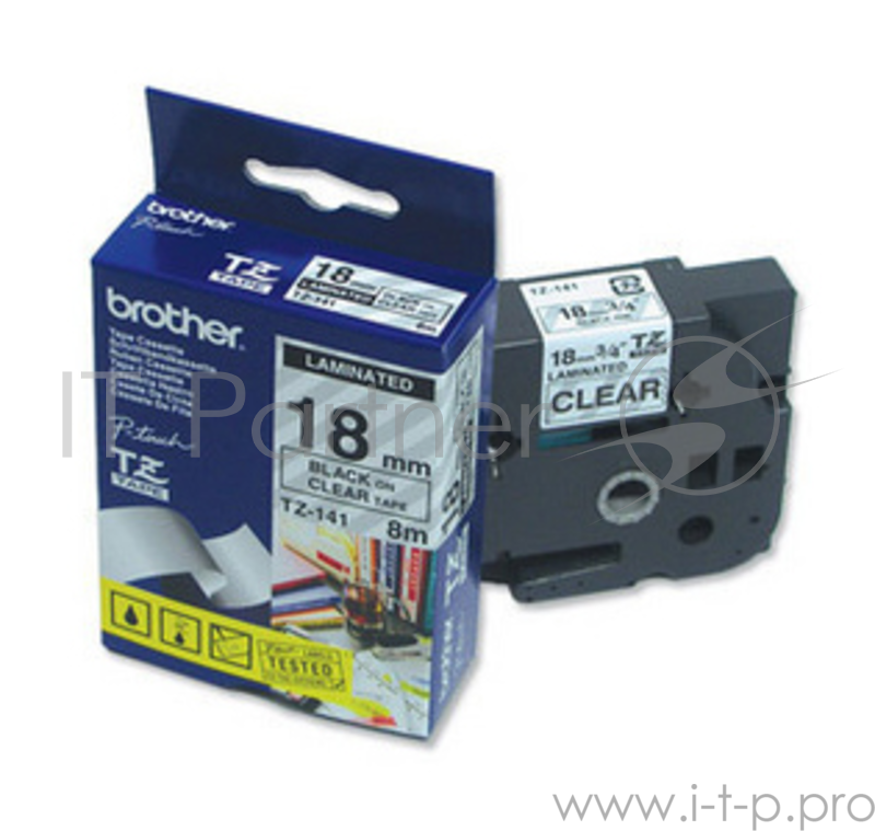 Наклейка ламинированная TZ-E241 (18 мм черн/бел,TZ-241)