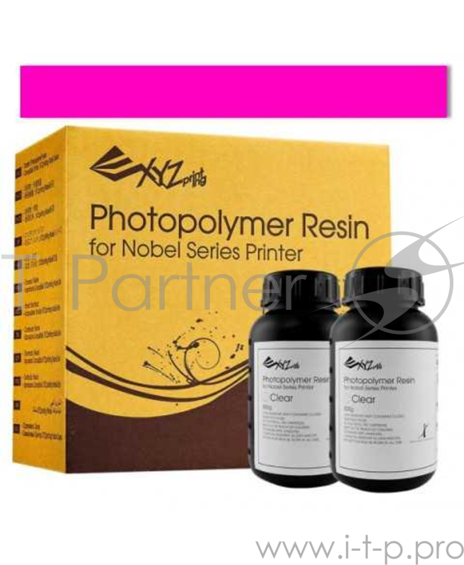 Смола фотополимерная XYZ пурпурная, материал печати для 3D-принтера Nobel 1.0, в коробке 2 бутылки по 500 мл.