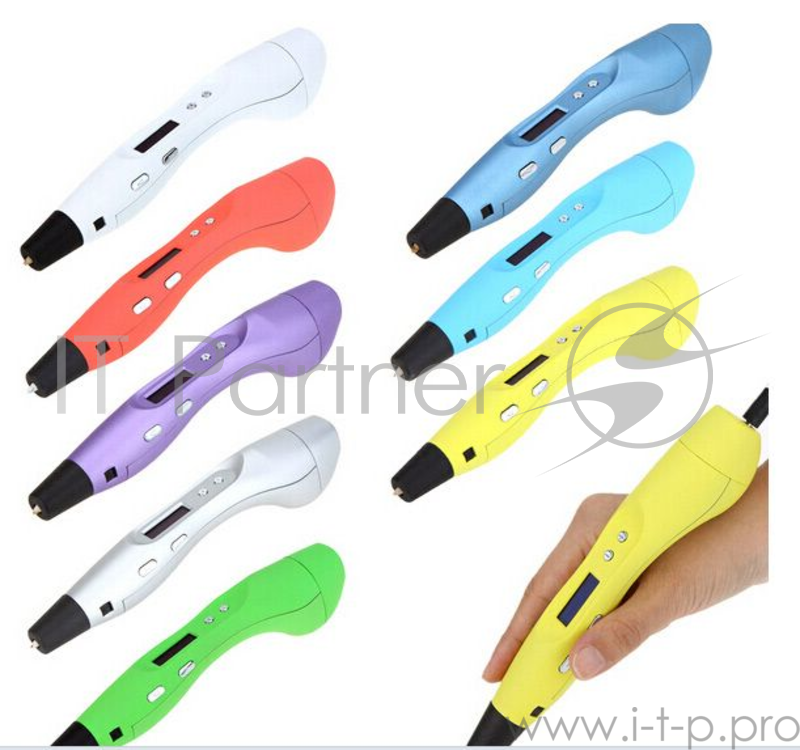 Ручка 3D Cactus CS-3D-PEN-E-METGR PLA ABS LCD Серый металлик