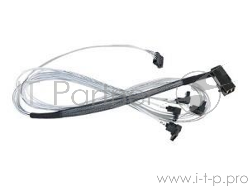 Кабель Adaptec ACK-I-rA-HDmSAS-4rASATA-SB-0.8M Кабель SAS внутр., 80см., разъемы SFF8643(угловой) -to- 4*SATA(угловой)+SideBand