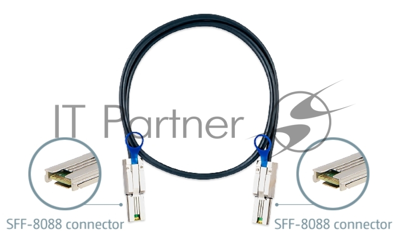 Кабель SAS для QNAP CAB-SAS10M-8088 Кабель mini SAS (SFF-8088), 1 метр