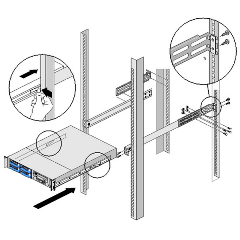 Рельсы SLIDE RAIL 20-26 2U-4U RM236/RM241/RM242/RM423/RM413 (84H341300-002)