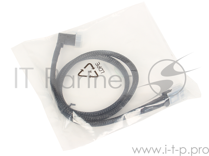 Кабель SAS SFF8643(угловой) - SFF8087(прямой), 85cm (MSHD43R87-085M) разъемы SFF8643(угловой) -to- SFF8087, 85cм.