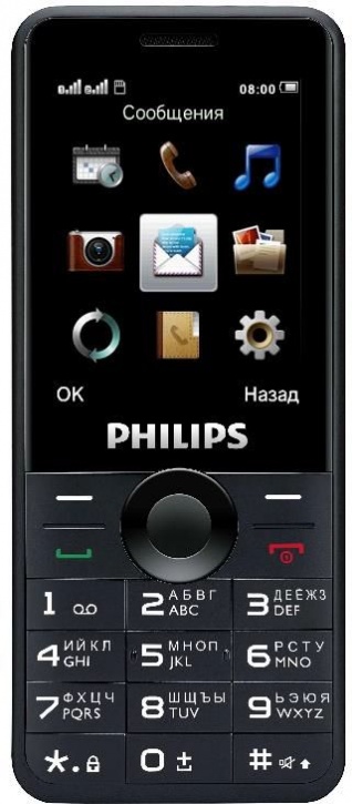 Мобильный телефон Philips Xenium E168 Black {2 sim, 2.4