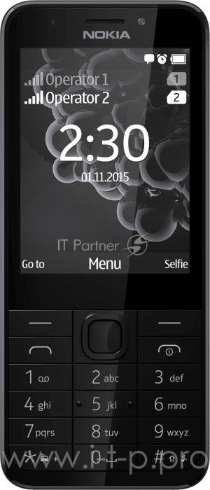 Мобильный телефон NOKIA 230 DS DARK-SILVER/BLACK A00026971 {2 sim, Asha Platform 1.1, 2.8