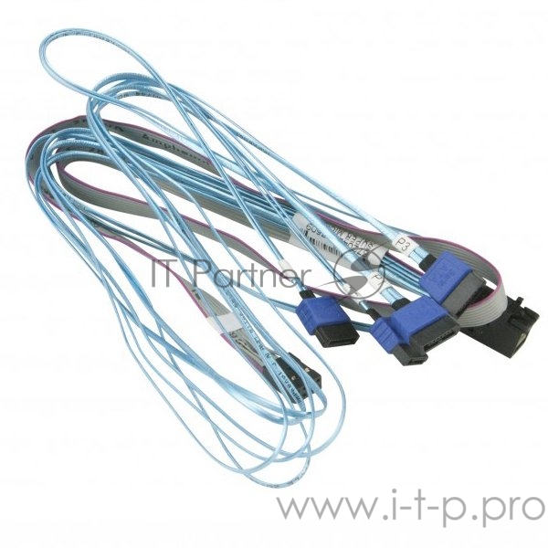 Кабель Supermicro Internal MiniSAS HD SFF-8643 to 4 SATA 60/60/60/60cm with Sideband Cable (CBL-SAST-0948)