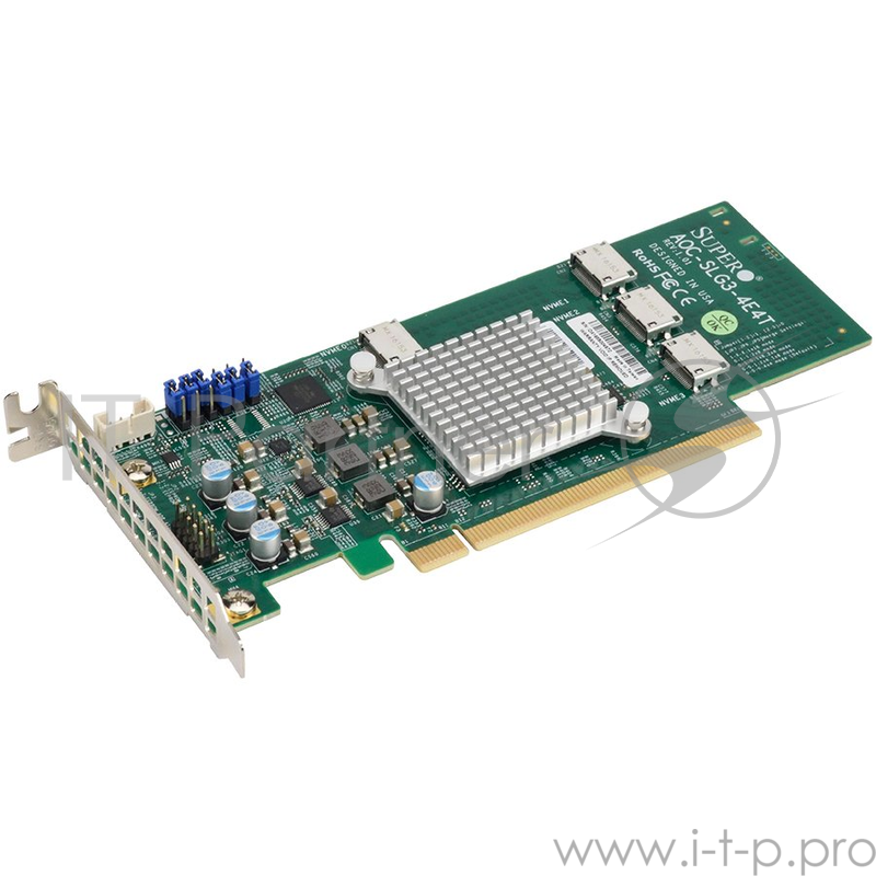Адаптер Supermicro Low Profile 12.8 Gb/s Quad-Port NVMe Internal Host Bus Adapter