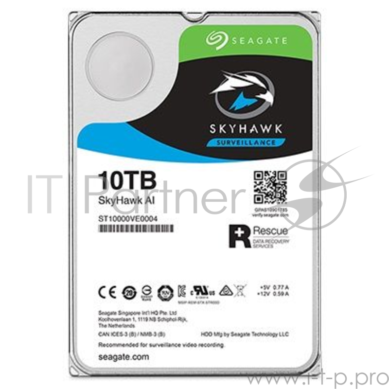 Жесткий диск Seagate Original SATA-III 10Tb ST10000VE0004 SkyHawkAI (7200rpm) 256Mb 3.5