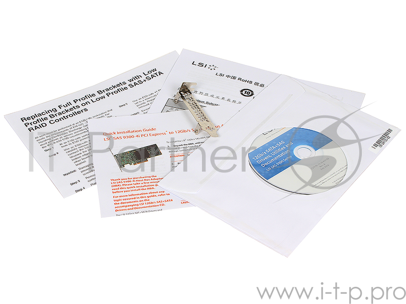 Контроллер LSI 9300-4I SGL 12Gb/s HBA 4i-ports (LSI00346)