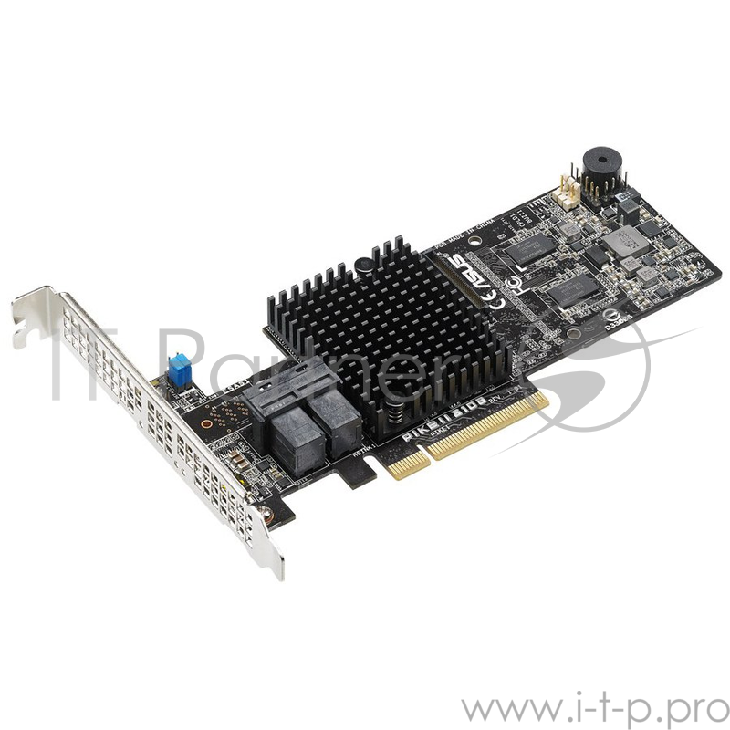 Контроллер ASUS PIKE II 3108-8i/240PD/2G, 12Gb/s SAS and PCI-E 3.0 high reliability enterprise storage solution support for 6Gb/s SATA and 12Gb/s SAS storage and integrated RAID 0, RAID 1, RAID 10, RAID 5, RAID 50, RAID 6 and RAID 60 data protection