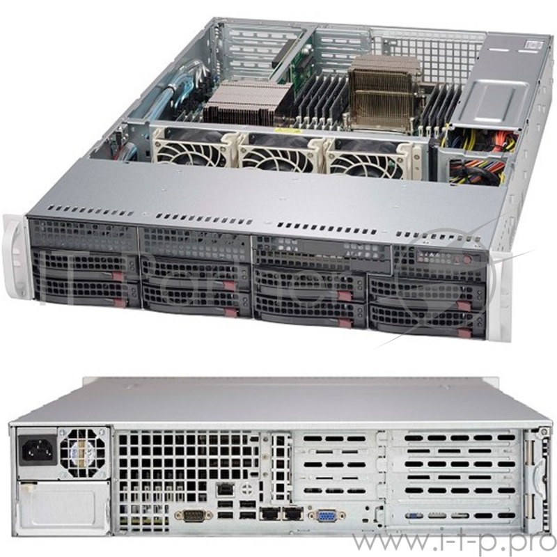 Корпус Supermicro Chassis CSE-825TQC-600WB, 2U, 8 x 3.5