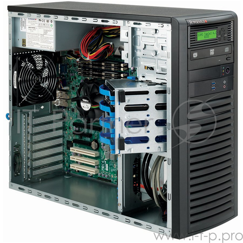 Корпус Supermicro CSE-732D3-903B, Mid Tower, 4 x 3.5'' internal drive bays, 2 x 5.25'' & 1 x 3.5'' peripheral bays, 7 x FH expansion slots, 900W PS