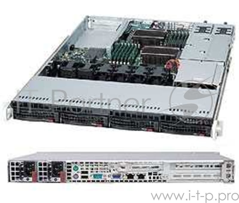 Корпус компьютерный Supermicro Black 1U SC815 WIO Chassis w/ Redundant 750W(24 Pin PDB)