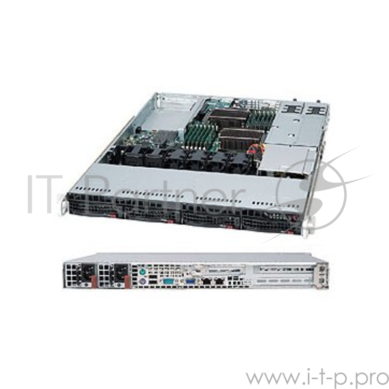 Корпус Supermicro 815TQC-R706WB2 1U Optimized for X11 WIO (W series) motherboards, 4 x 3.5'' hot-swap SAS/SATA, 1U Redundant 700/750W