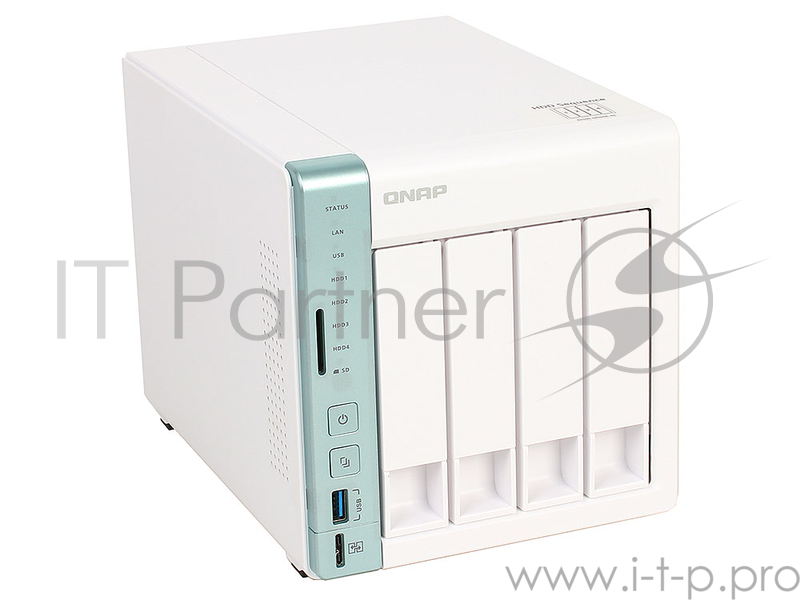 Дисковый массив QNAP D4 Pro Сетевое хранилище, 4 Hot-Swap tray w/o HDD, Celeron N3060 dual-core 1,6GHz-2,48GHz, 1GB DDR3L (1x1GB up to 8GB), HDMI, 2xGE LAN, 3xUSB 3,0