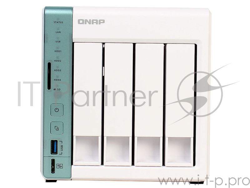 Дисковый массив QNAP D4 Pro Сетевое хранилище, 4 Hot-Swap tray w/o HDD, Celeron N3060 dual-core 1,6GHz-2,48GHz, 1GB DDR3L (1x1GB up to 8GB), HDMI, 2xGE LAN, 3xUSB 3,0