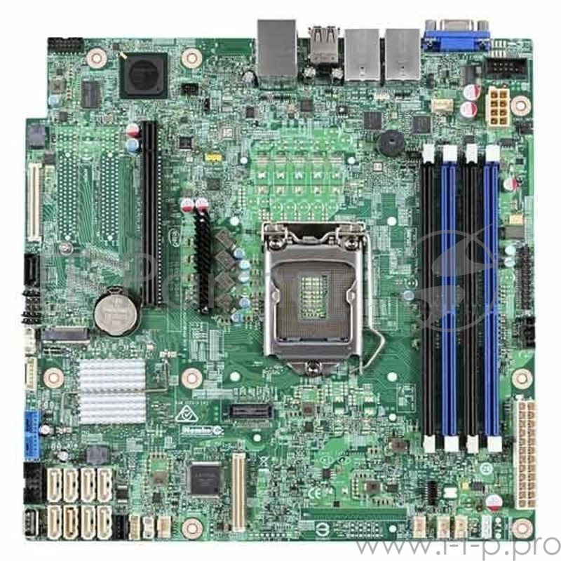 Материнская Плата Intel DBS1200SPSR iC232 uATX 4xDDR4 6xSATA3 SATA RAID 2хGgbEth Ret