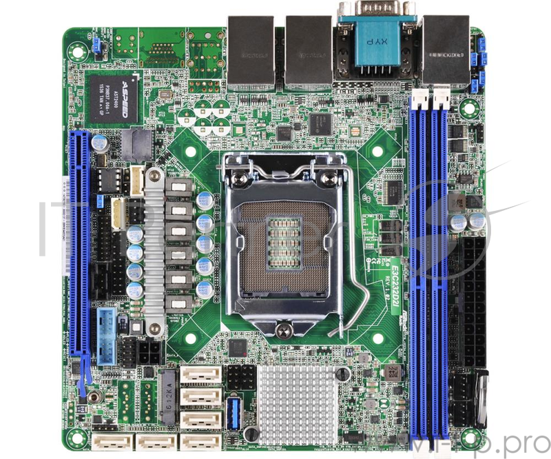 Серверная материнская плата E3C232D2I, C232, 2DDR4, 6SATA3 , RTL