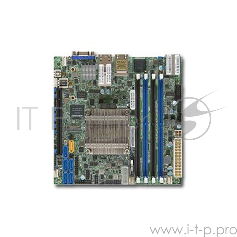 Серверная материнская плата SuperMicro MBD-X10SDV-12C+-TLN4F-O, Single SKT Xeon D-1557 SoC, 4 x DDR4 DIMM slots, 6 x SATA3, 2 x 10GbE & 2 x 1GbE, 1 x PCIe x16, 1 x M.2 PCIe, IPMI, mini-ITX - Retail