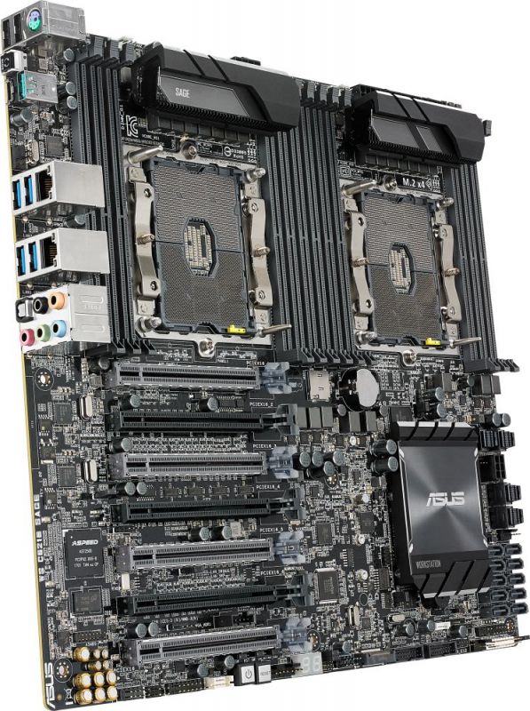 Серверная системная плата MB ASUS WS C621E SAGE Intel C621, Dual Intel® Socket P (LGA 3647), 12xDDR4, 7xPCIe x16 v3.0, 8xSATA 6Gb/s (RAID 0,1,5,10) + 2xSATA 6Gb/s + 1xM.2 + 4xU.2, 2x1Gb Intel® I210-AT, 10xUSB 3.1 + 4xUSB 2.0, E-ATX