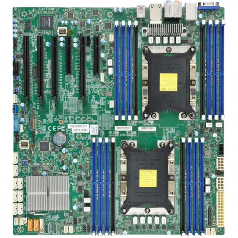 Материнская плата SuperMicro MBD-X11DAI-N-O E-ATX, Dual LGA3647, Intel C621, 16xDDR4, 10xSATA (RAID 0,1,5,10), 2x1GbE (Intel C621), IPMI 2.0 with LAN, 4xPCI-E3.0 x16 + 2xPCI-E3.0 x8, M.2 PCI-e3.0 x4 (2260,2280,22110), 2xNVMe, VGA port, Audio, RTL