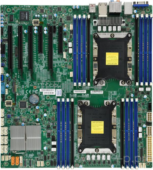 Материнская плата SuperMicro MBD-X11DAI-N-O E-ATX, Dual LGA3647, Intel C621, 16xDDR4, 10xSATA (RAID 0,1,5,10), 2x1GbE (Intel C621), IPMI 2.0 with LAN, 4xPCI-E3.0 x16 + 2xPCI-E3.0 x8, M.2 PCI-e3.0 x4 (2260,2280,22110), 2xNVMe, VGA port, Audio, RTL