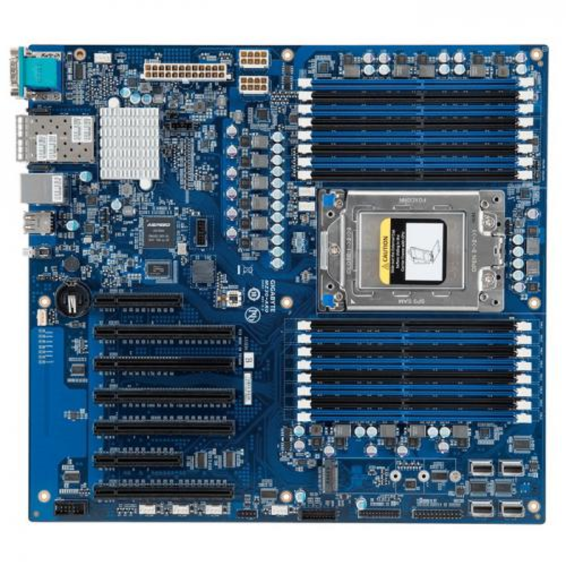 Серверная материнская плата MZ31-AR0 1.1B (GAZ31AR0MR-00-G11B) AMD EPYC™ 7000 series, 8-Channel RDIMM/LRDIMM DDR4, 16 x DIMMs, 2 x SFP+ 10Gb/s LAN ports, 4 x SlimSAS (for 16 x SATA 6Gb/s), Up to 4 x PCIe Gen3 x16 slots and 3 x PCIe Gen3 x8 slots , RT