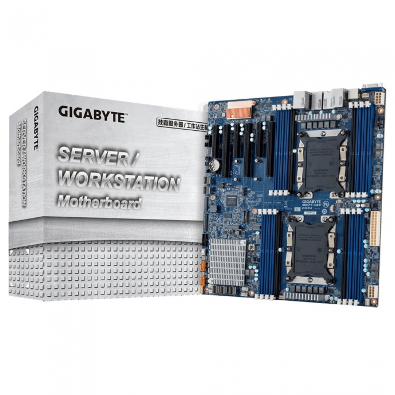Серверная материнская плата MD71-HB0 1.1B (GAD71HB0MR-00-G11B) Intel Xeon Scalable Family,6-Channel RDIMM/LRDIMM DDR4,16xDIMMs,2x10Gb/s BASE-T and 2x1Gb/s LAN ports , 3 x SlimSAS (for 12 x SATA 6Gb/s),2xSATA DOM supported,Ultra-Fast M.2 and U.2 with