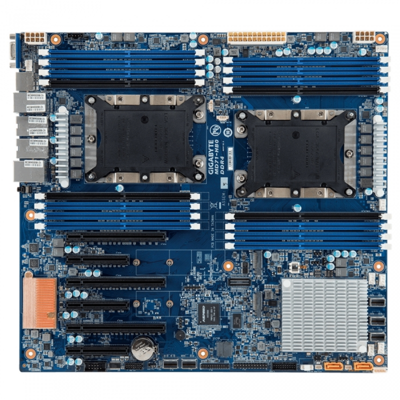 Серверная материнская плата MD71-HB0 1.1B (GAD71HB0MR-00-G11B) Intel Xeon Scalable Family,6-Channel RDIMM/LRDIMM DDR4,16xDIMMs,2x10Gb/s BASE-T and 2x1Gb/s LAN ports , 3 x SlimSAS (for 12 x SATA 6Gb/s),2xSATA DOM supported,Ultra-Fast M.2 and U.2 with