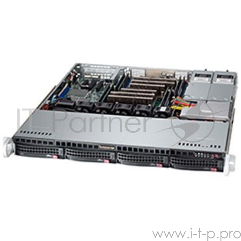 Платформа Supermicro Chassis CSE-813MFTQ-R400CB, 1U, Mid Form Factor, SATA/SAS (SES2), 400W, Standard I/O, Black