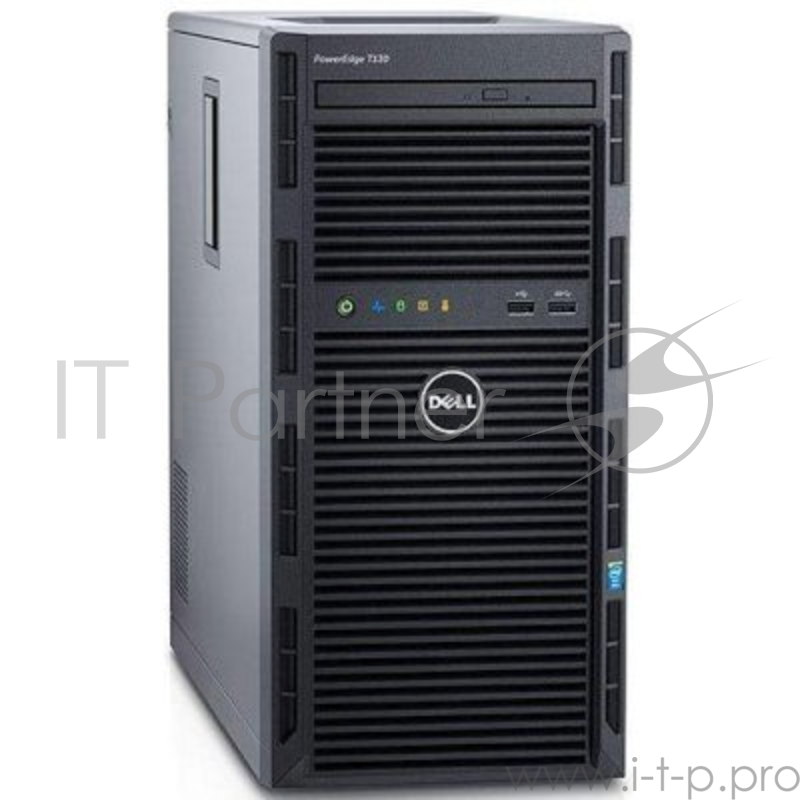 Dell PowerEdge T130 Tower/ no CPU(E3-1200v5)/ HS/ no memory(4)/ no controller/ no HDD/ UpTo4LFF cabled HDD/ DVDRW/ iDRAC8 Exp/ 2xGE/ 1x290W cabled PSU/ 3YBWNBD (210-AFFS)