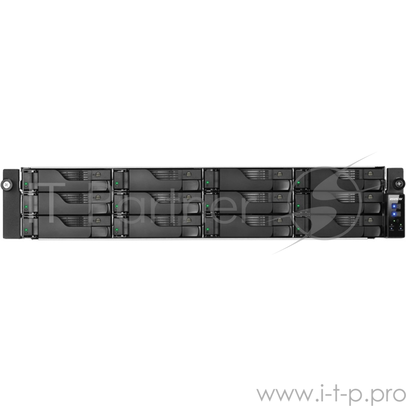Система хранения данных ASUSTOR AS7012RDX (12-Bay NAS, Intel Xeon 3.4 GHz Quard-Core, 4GB ECC DDR3, GbE x 4, HDMI, VGA, 2x PCI-E (10GbE options), USB 3.0 & eSATA, WoL, System Sleep Mode)